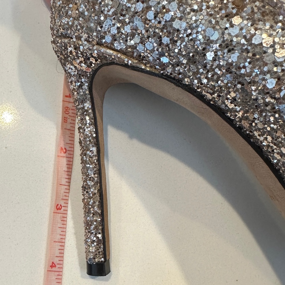 Jimmy Choo Pointed Toe Glitter Pumps - Champagne Gold | EU 37.5 | US size 7.5 - Picture 6 of 6
